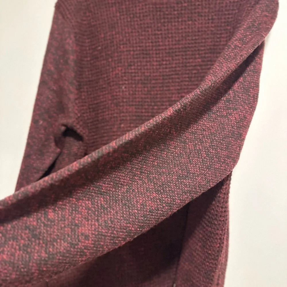 Buffalo David Button Mens XL Pullover Burgundy Speckle Knit Long Sleeve Sweater.